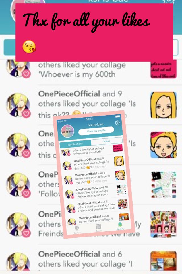 Thx for all your likes 😘 follow OnePieceOficial now! 😘😘😜
