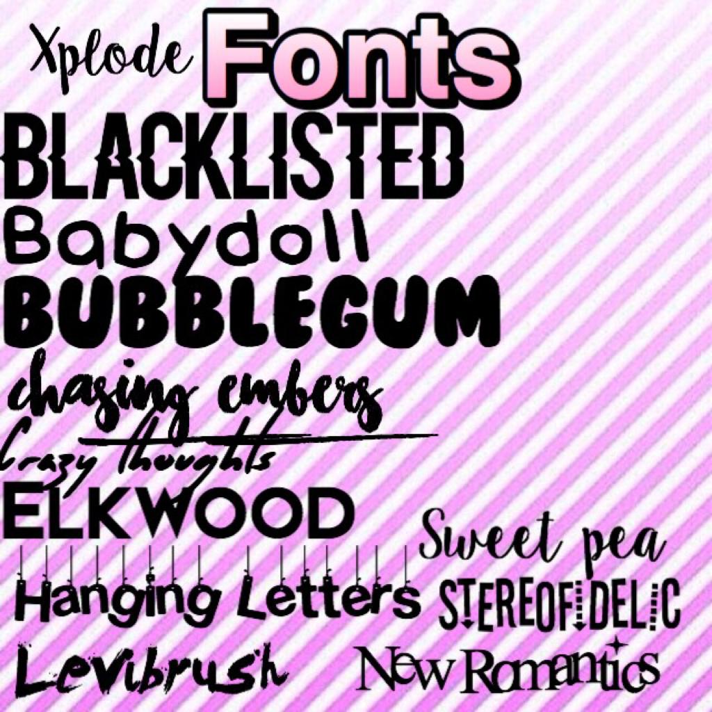 •tap•
A lot of people have been asking me what fonts I use, so here you go😘💙 btw you can download these on Dafont.com💗