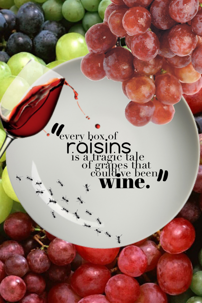 Raisins grapes and wine