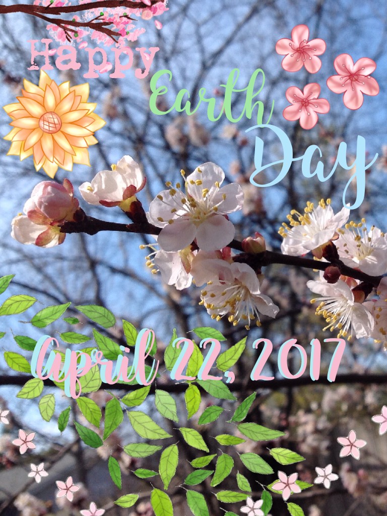 🍃🌸I took the background picture by myself it is a tree in my backyard it was taken a couple weeks ago. Happy Earth Day everyone! Remember to reuse, reduce, and recycle!🌸🍃