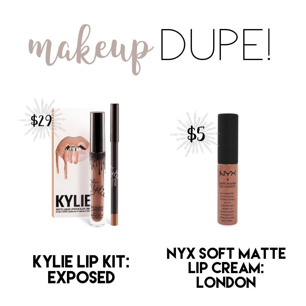 makeup DUPE! NYX soft matte lip cream: London, is a dupe for Kylie lip kit: exposed