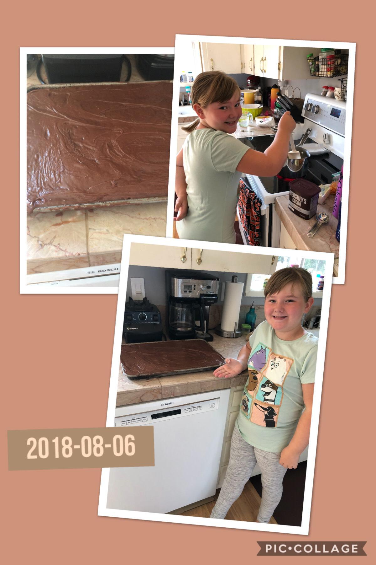 Baked my grandmas famous recipe of chocolate  sheet cake and going to turn into our Tillamook county fair tonight and my sister is going to bake some cookie bars if you would like me to post the cookie bars put a comment down below and I will take picture