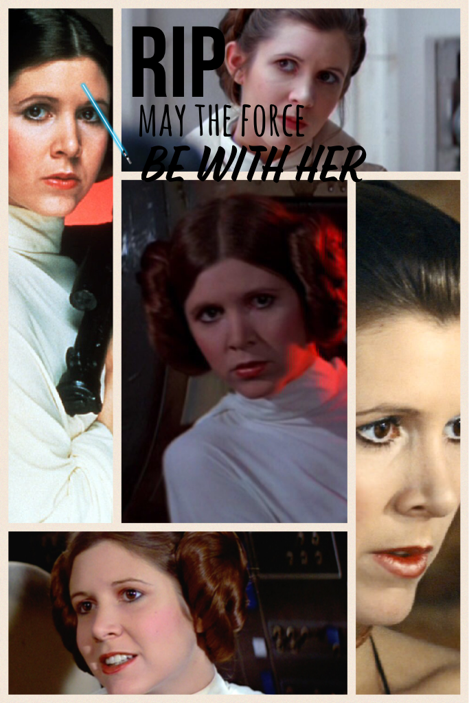 I wasn't gonna post any more,but this morning I was devastated when I woke up and saw Carrie Fisher had died of a heart attack,aged 60,at 8:55am.May the force be with her for ever and ever.She will always be the queen of Star Wars.RIP.