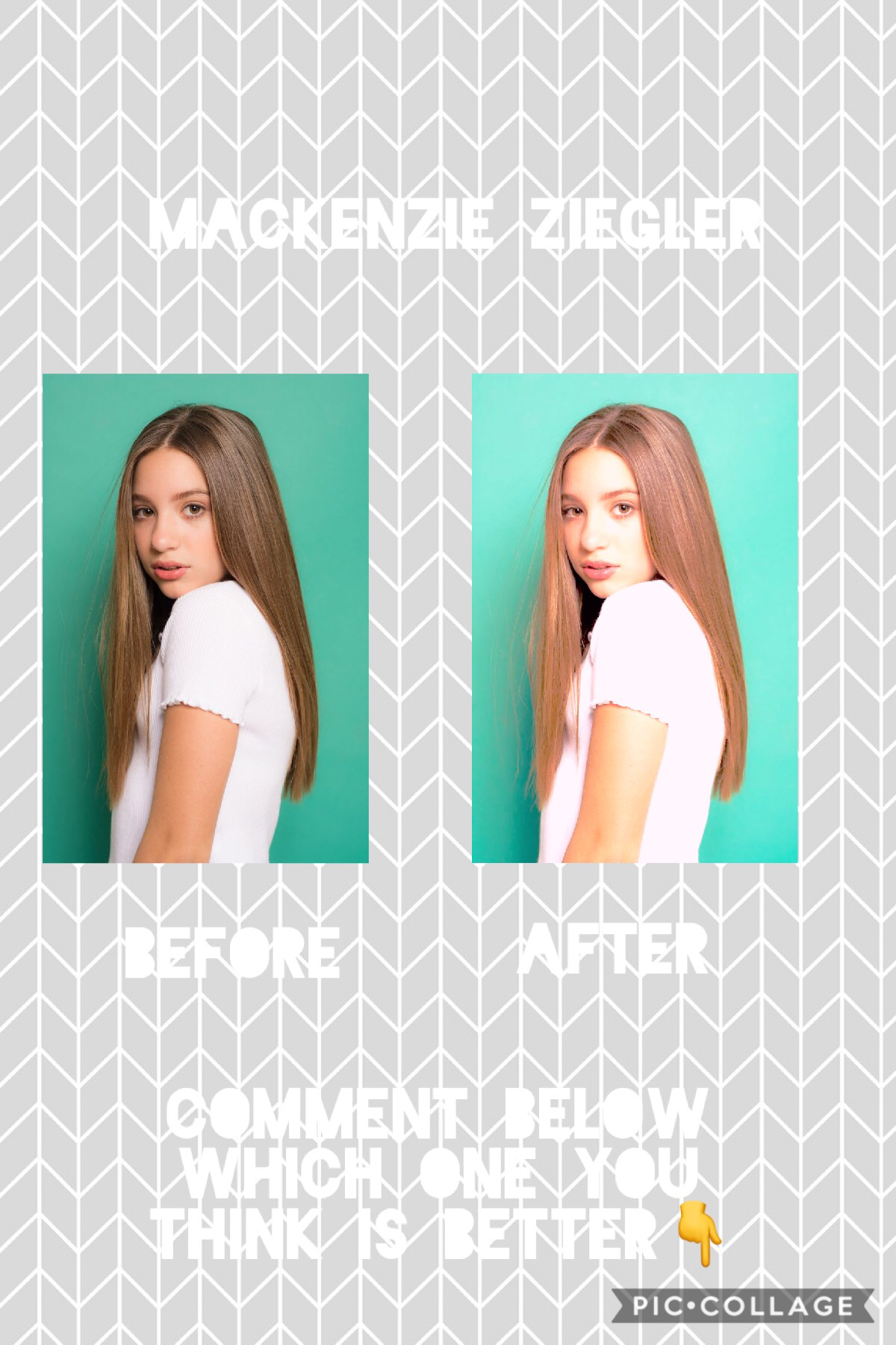 Before and after: Mackenzie Ziegler 

Which on do you think is better?