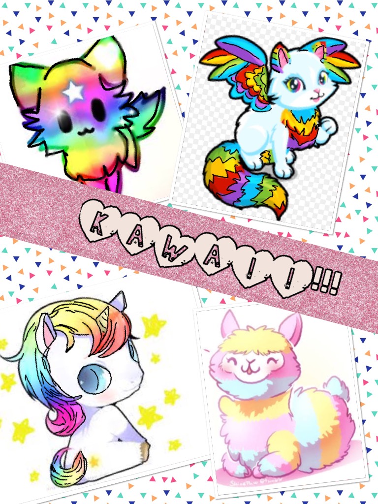 I got bored 😑 so I decided to let my colours show in this piccollage of great 👍 Kawaiis! 💥