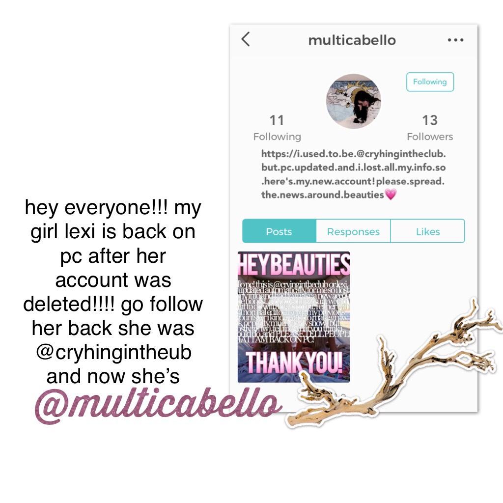 @multicabello >> go follow her!!!