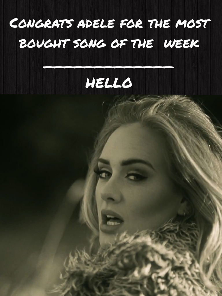 Congrats adele  her song hello is the most spelled out song of the week