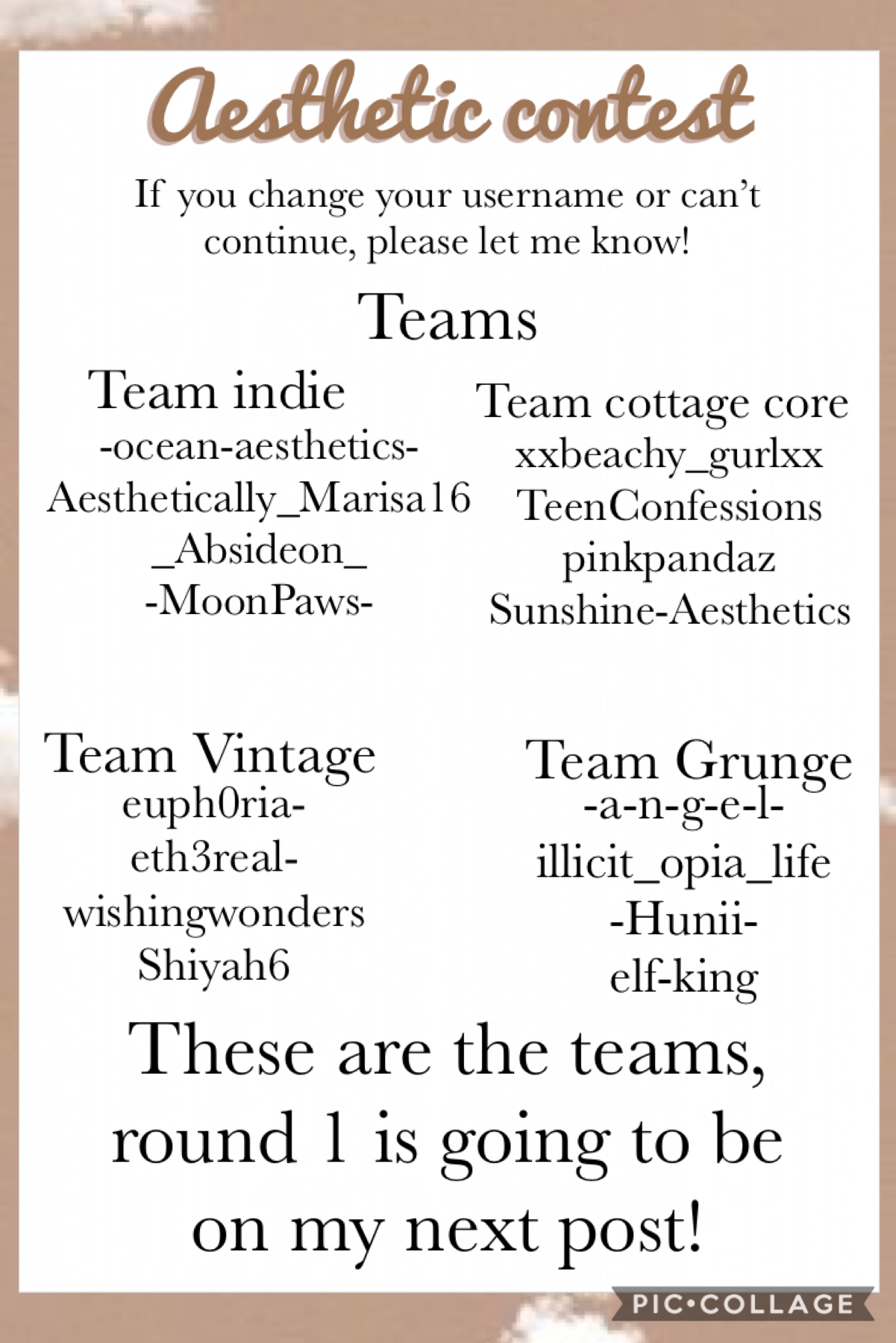 ☁️Teams☁️
Round 1 will be out on my next post!