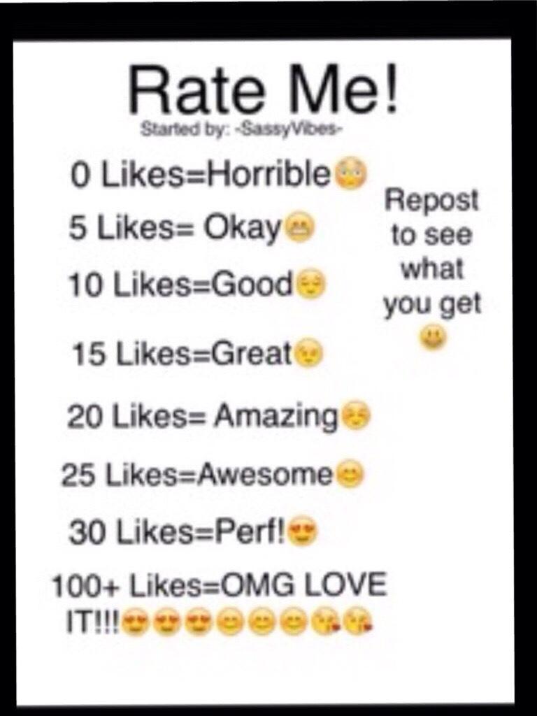 Pls rate me, but put the number in comments and like!