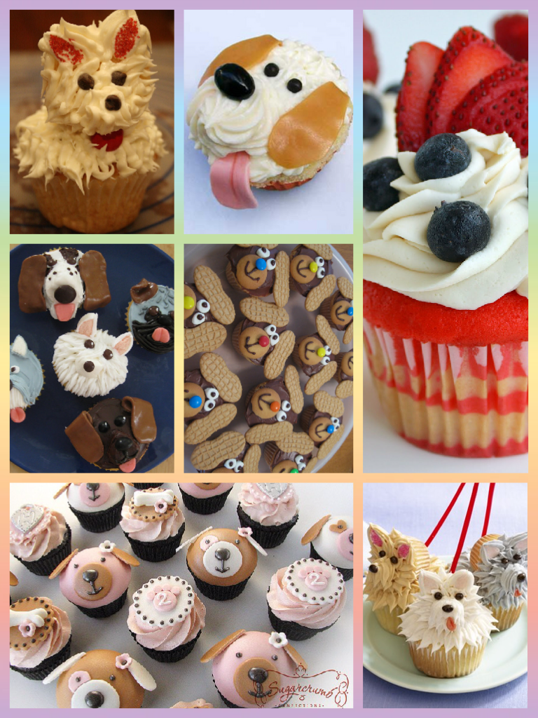 Dogs on cupcakes 