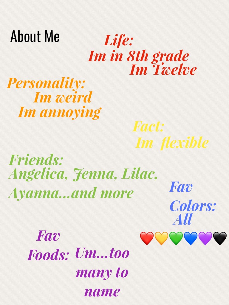This is a rainbow about me its not that good anyways byee