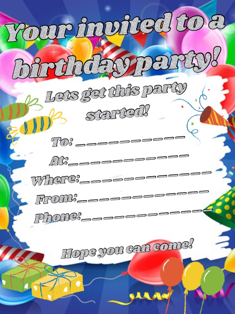 Your invited to a birthday party!