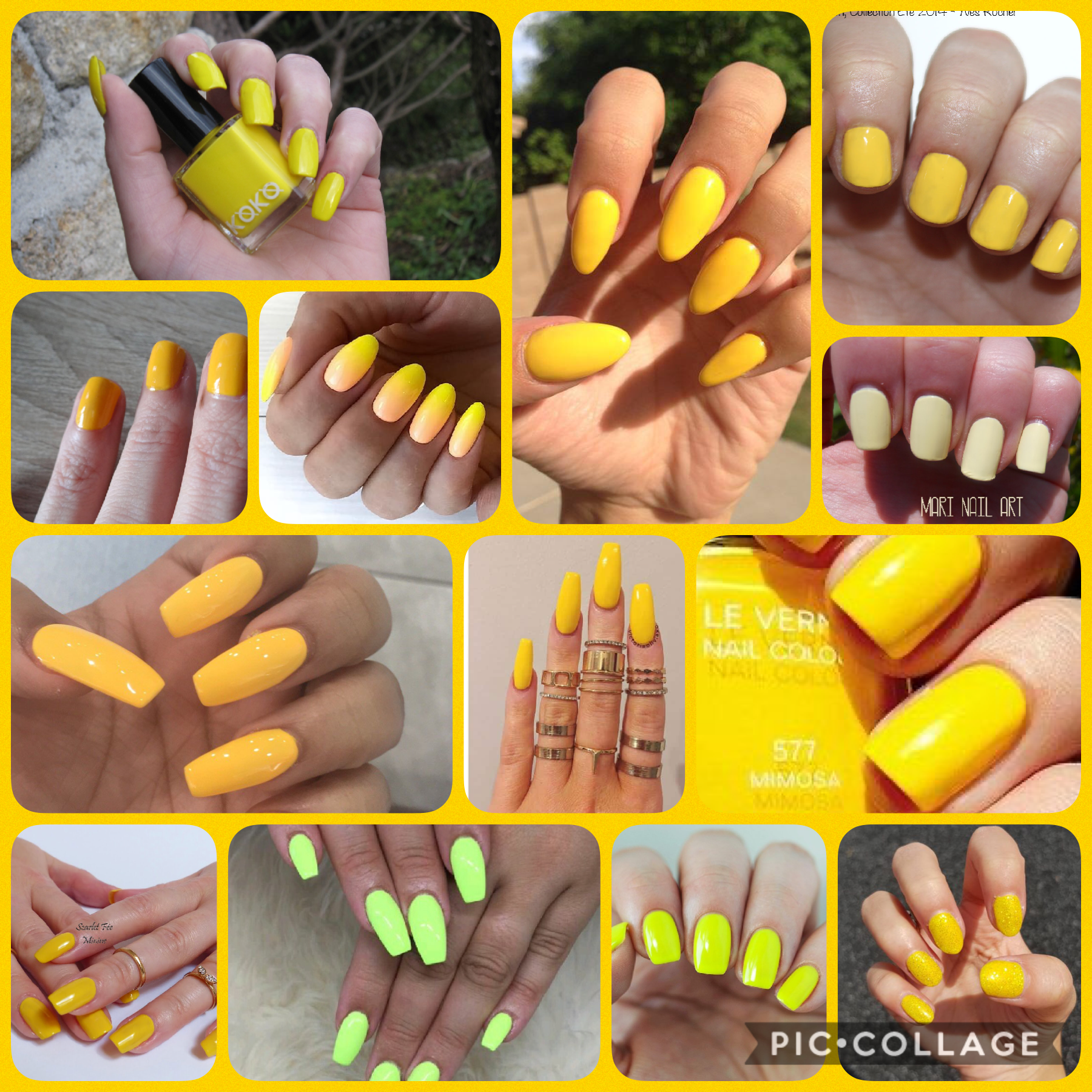 Nail art yellow  