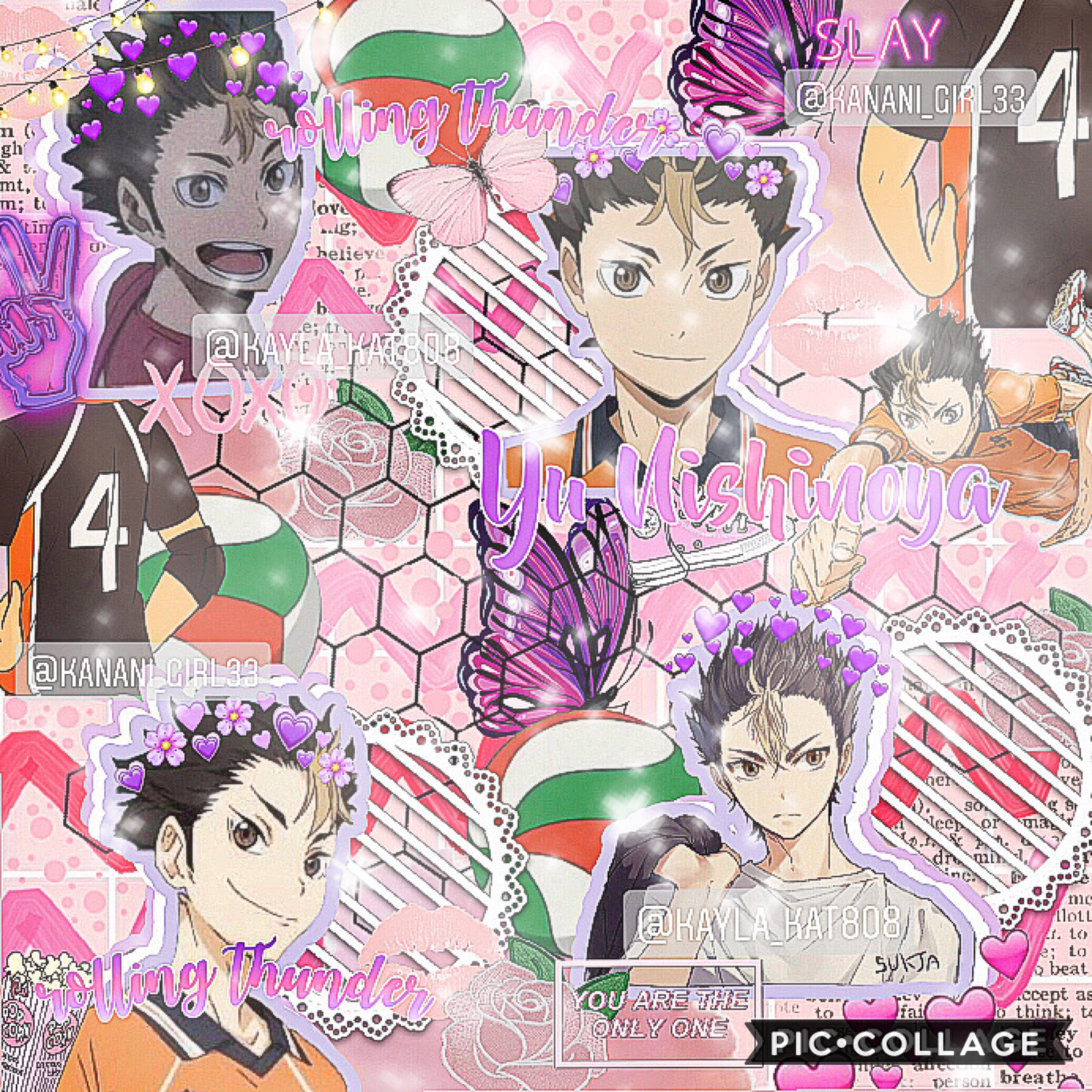 🌷tap🌷
december 8, 2020
here’s an edit of nishinoya! he’s so tiny but cute and is one of my favorites!! 💗 qotd: favorite anime/anime character? if you don’t watch then favorite underrated character? aotd: kageyama (as shown in previous collage) ♥️♥️