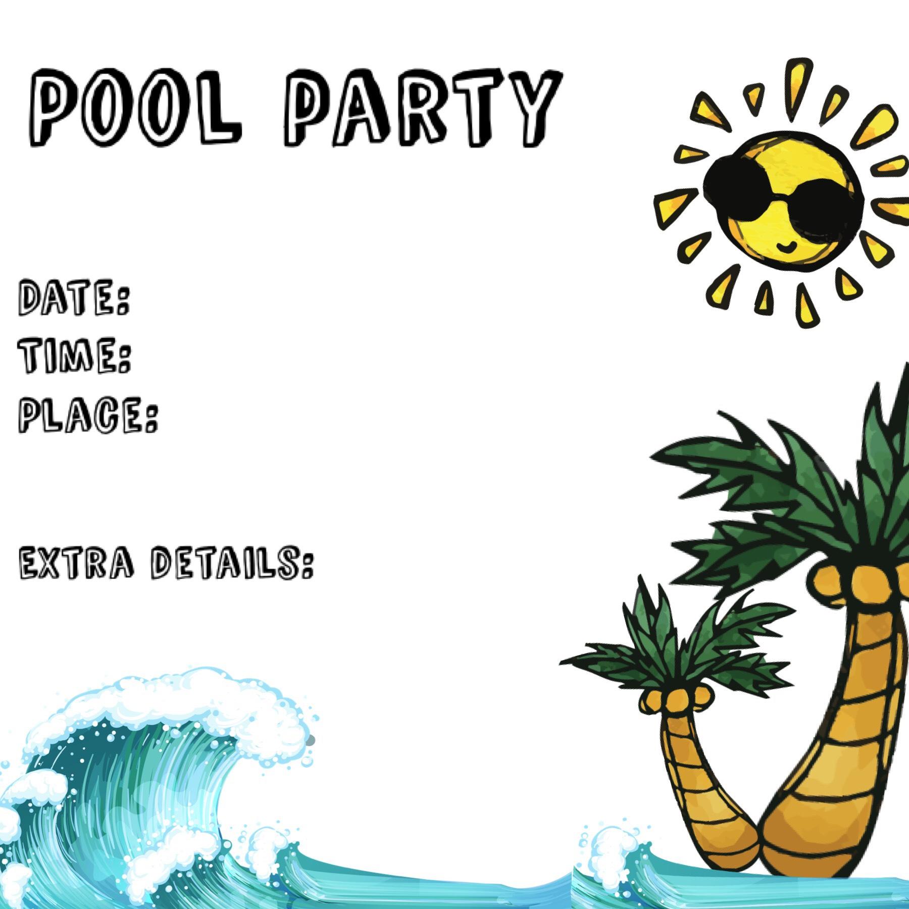 Pool party invite 