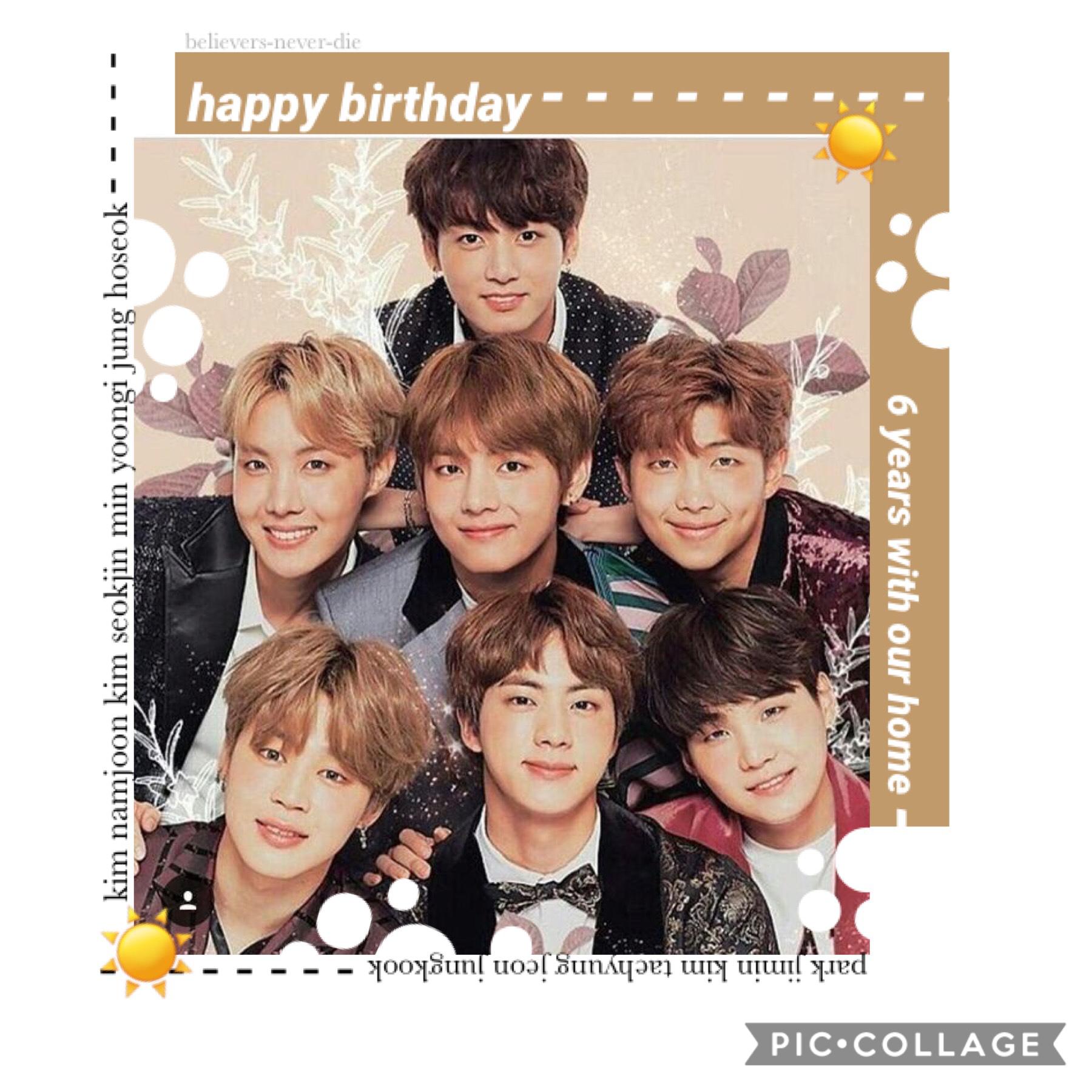☀️tap☀️
happy birthday to these seven idiots that i love more than anything in the entire world! i fall in love with you more every day.  you’ve all come so far since debut and i hope that we can have many more years of happiness together. i love you so m