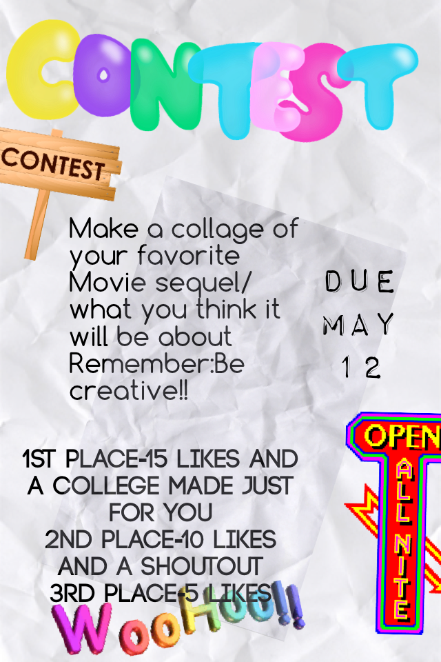 This is my contest for 15 followers even if that is not a lot I still appreciate you guys due March 12