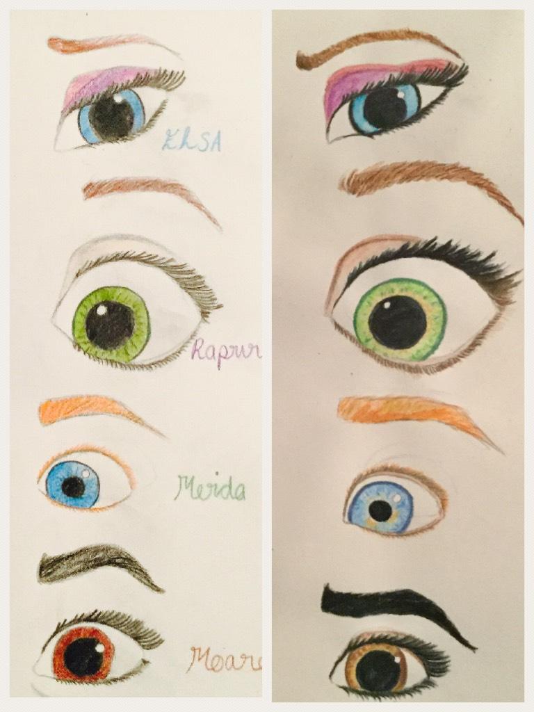 Drawing Disney eyes, march vs may