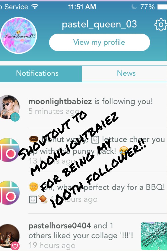 Shoutout to moonlightbaiez for being my 100th follower!!