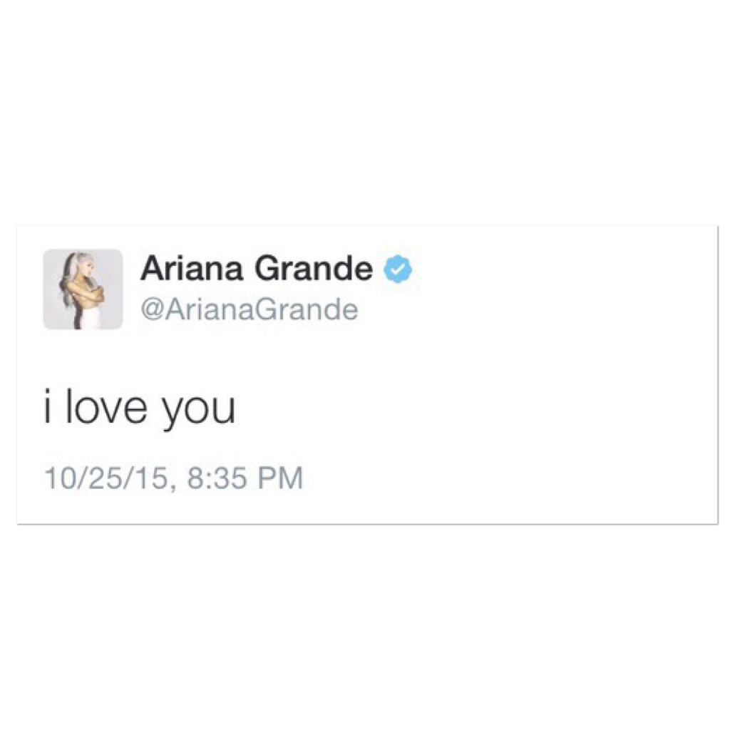 Hey guys! Another Ariana grande tweet! Qotd : who do you love? Aotd : my family, friends and Ariana Grande❤️