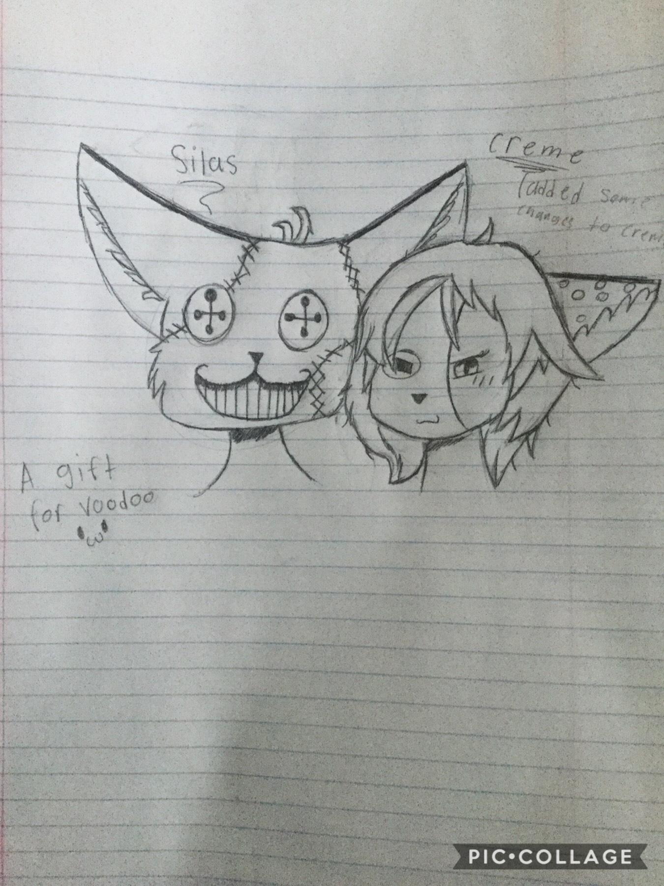 A gift for Voos! <3 I decided to draw Silas with one of my Ocs (Creme) since I don’t draw her as much. :D