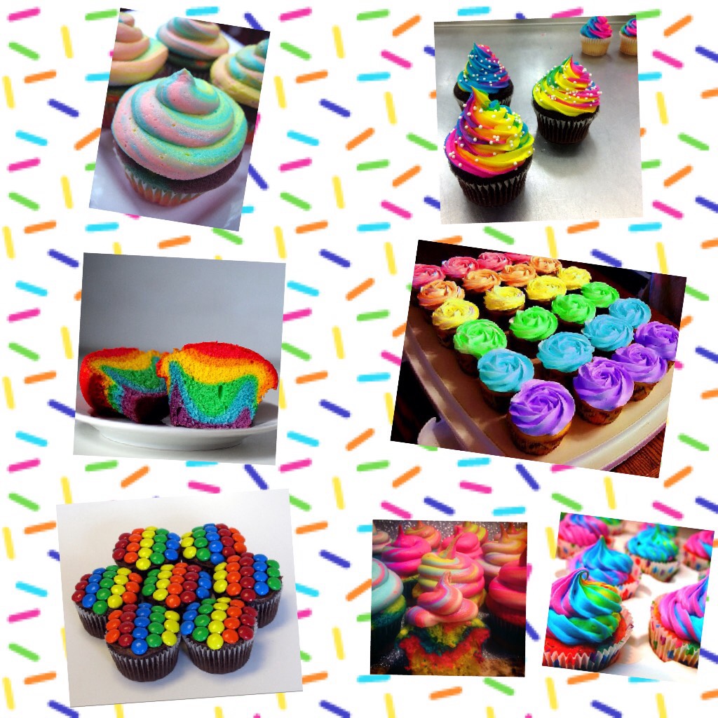 Rainbow cupcakes
