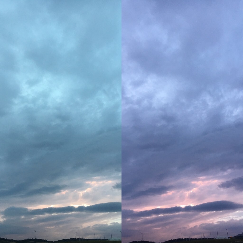 every day i fall in love with the sky and how much it changes (these pictures were taken a few minutes apart and they aren't edited)
