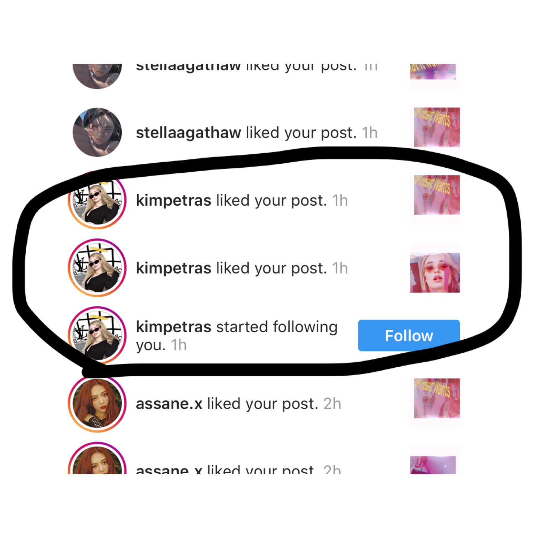 Guys Kim liked and followed on my insta is cryibg 