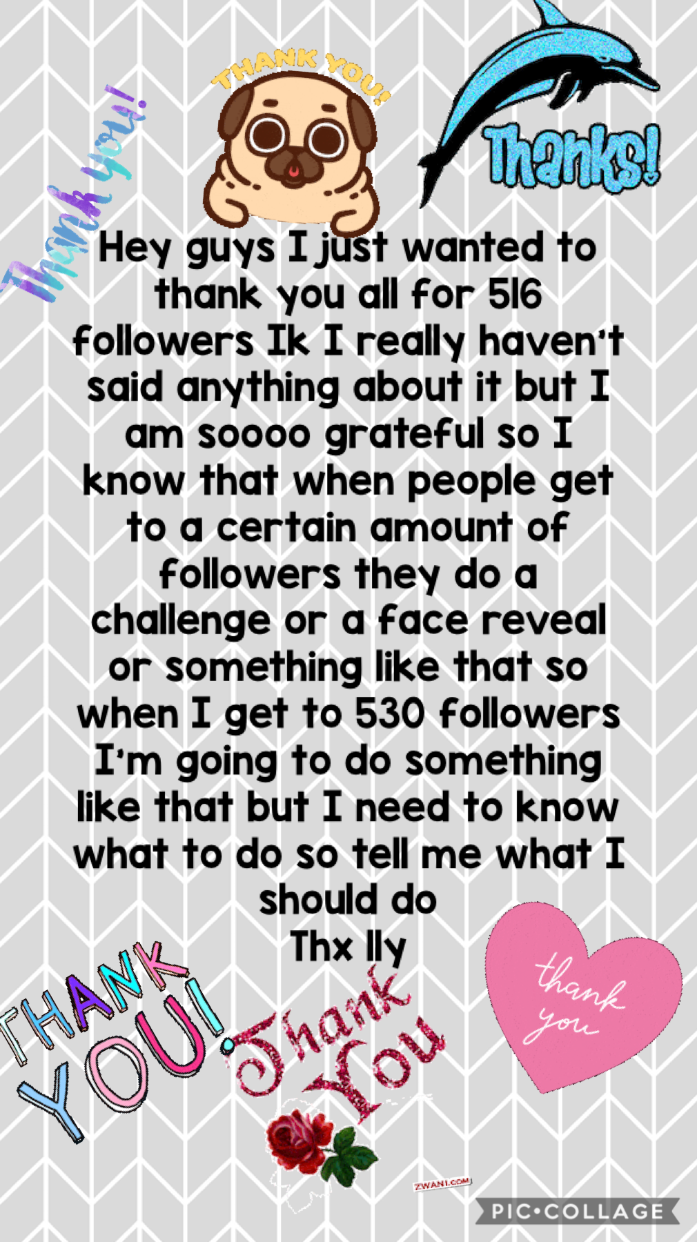 I need ideas on what to do when I get 530 followers thx!