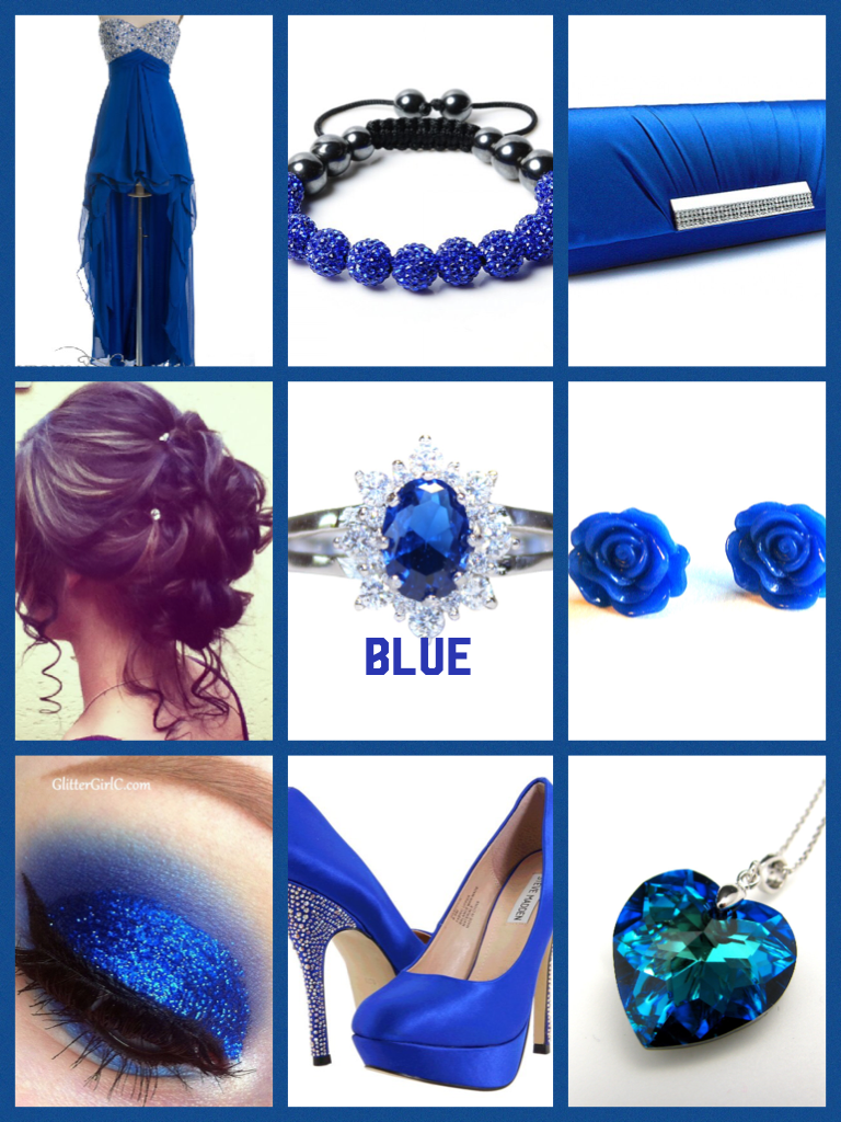 Blue prom night outfit set 