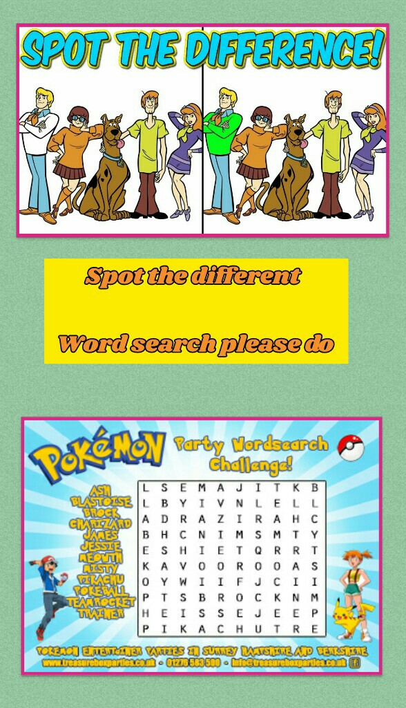 Spot the different 

Word search please do