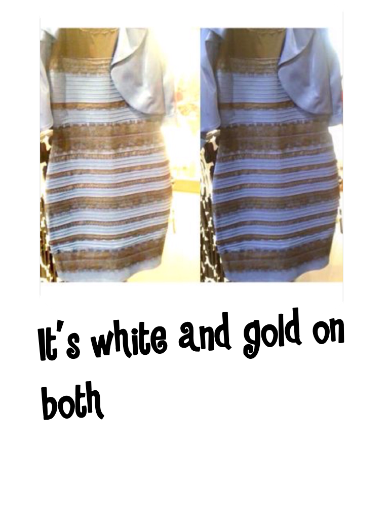 It's white and gold on both 