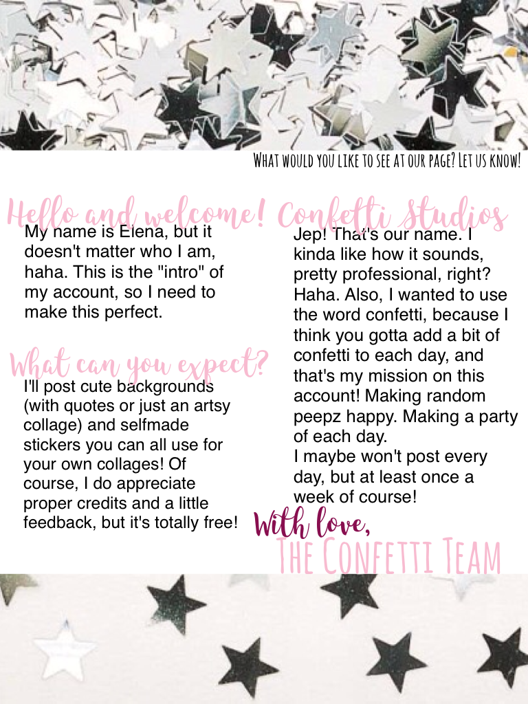 🎊 Click For Confetti 🎊
Hi guys! Newbie here! Let me know what you think and if you need me to post some specific things. Love yaa!