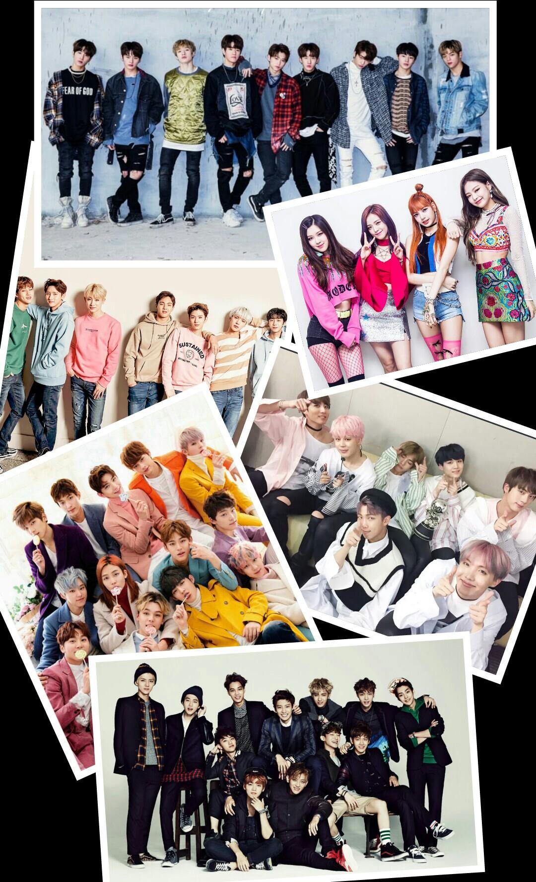 My bias groups, aka the ones I will be posting about. Bts, Exo, Seventeen, Stray Kids, Monsta X, and BlackPink