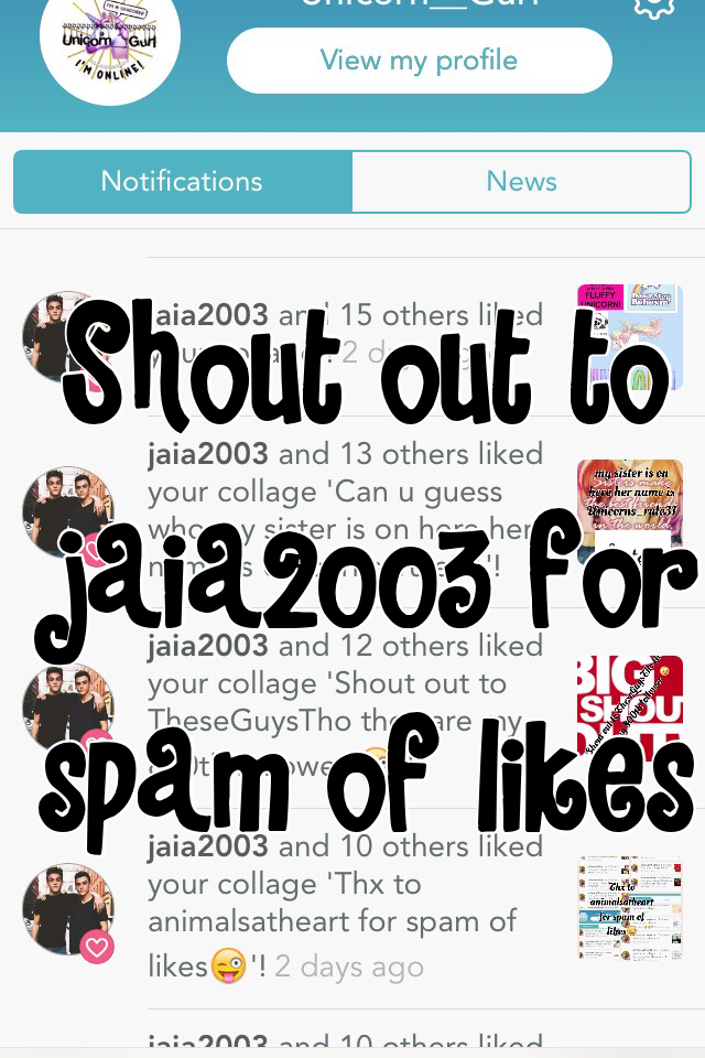 Shout out to jaia2003 for spam of likes