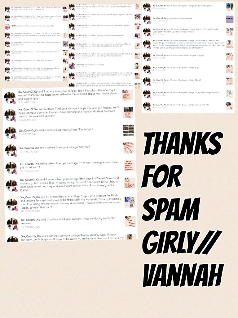 Thanks for spam girly// vannah 