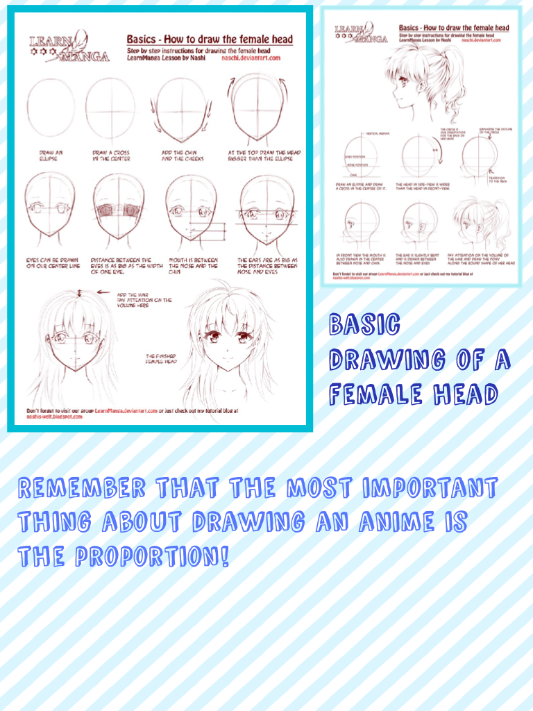Basic drawing of a female head