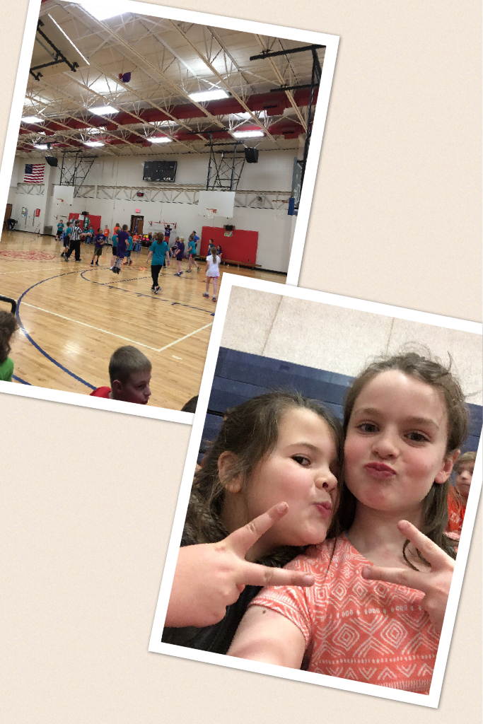 Hanging at the school basketball game 