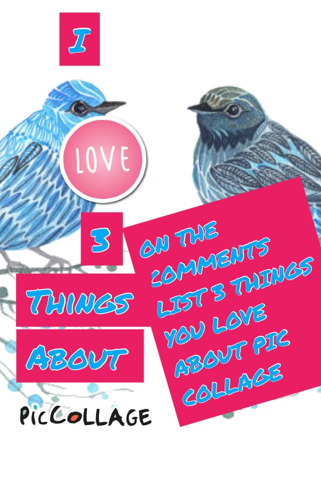 Write 3 things you ❤️love❤️ about pic collage