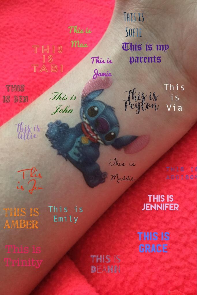 Hey guys. So this is the butterfly challenge. I am a terrible drawer, and we don't have a butterfly tattoo, so here it is. My butterfly is Stich. ❤️ for all of those whom i couldn't fit on here- remember that you are Stitch as well ❤️/ Elsie 