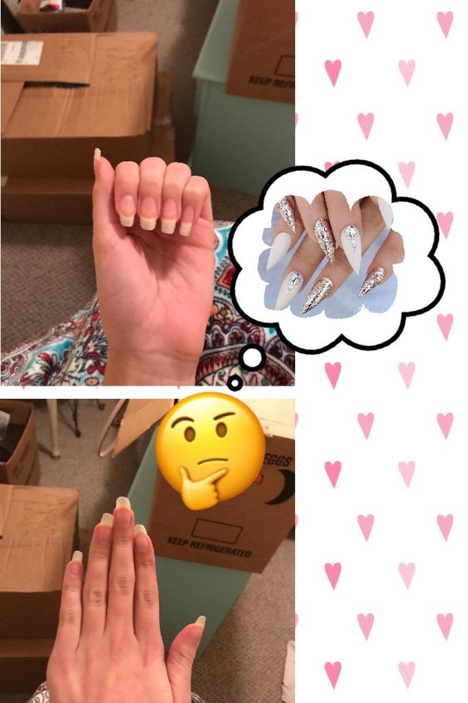 ♥️tap♥️
Hey guys! So, these are my real, naked nails. (yes, they're real not acrylics...lol) Anyways, what should I do to them next??🤔♥️Let me know in the comments!! Love ya!😘💅🏼
