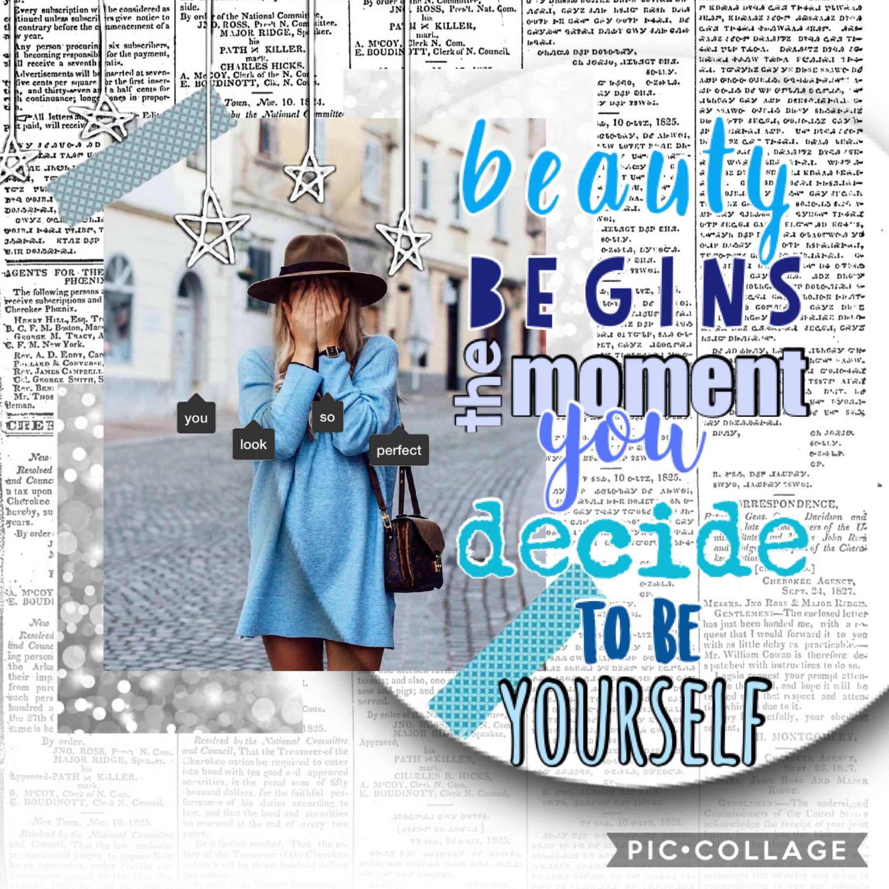 beauty begins the moment you decide to be yourself 💙