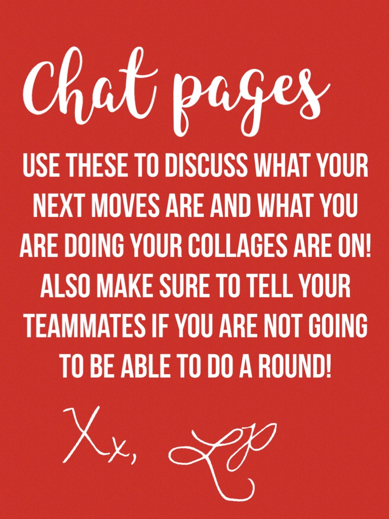 Chat pages info! 24/03/17