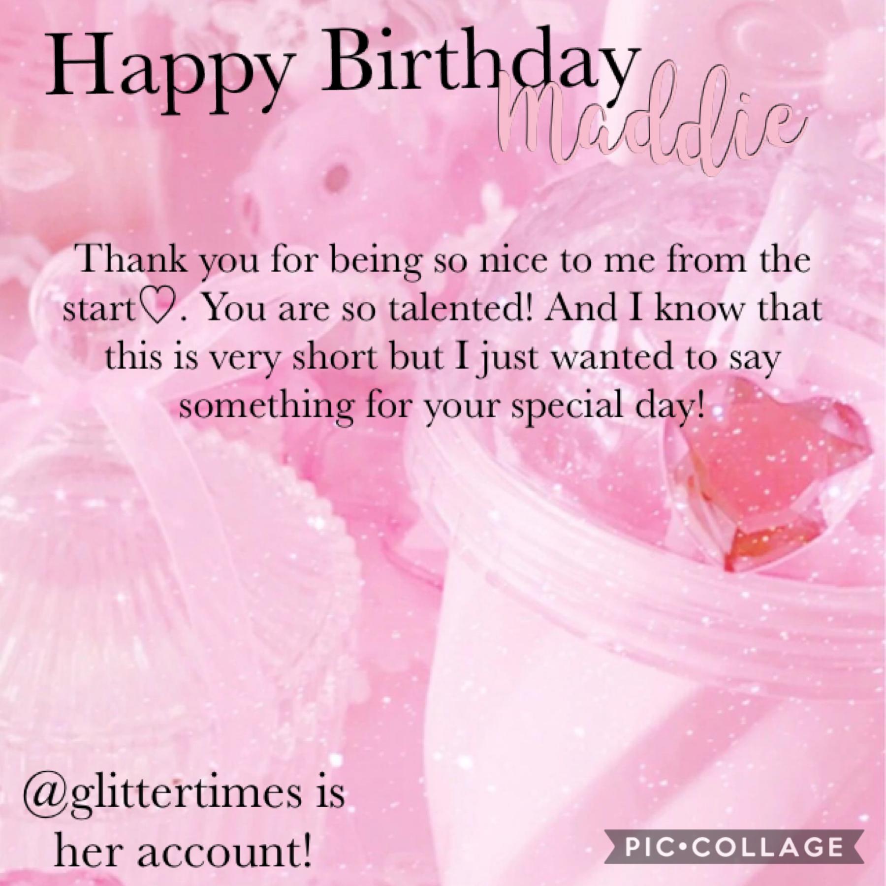 Happy Birthday! tap
Go follow her! @glittertimes!!
Also please go follow @HelpOurEarth! That account is well needed!
5/19/2020𓅿