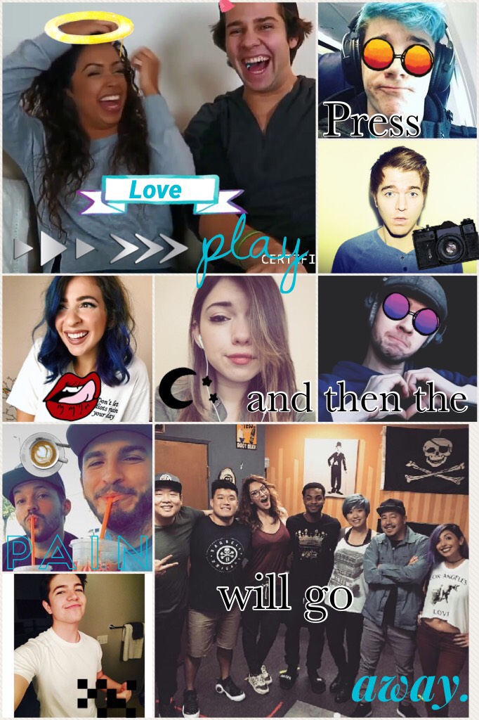 Really bad edit but hello people long time no edit. so a couple days ago I went to Vidcon and on the drive there I decided to look at my old collages. I started to tear up. it was fun doing these but it took a bit of time. I may post regularly again hones