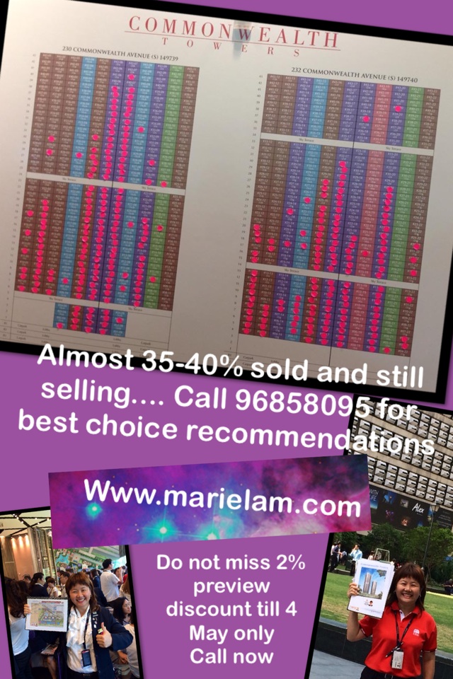 Commonwealth Towers

Almost 35-40% sold and still selling.... Call 96858095 for best choice for 1/2/3/4 Br unit recommendations 

Www.marielam.com