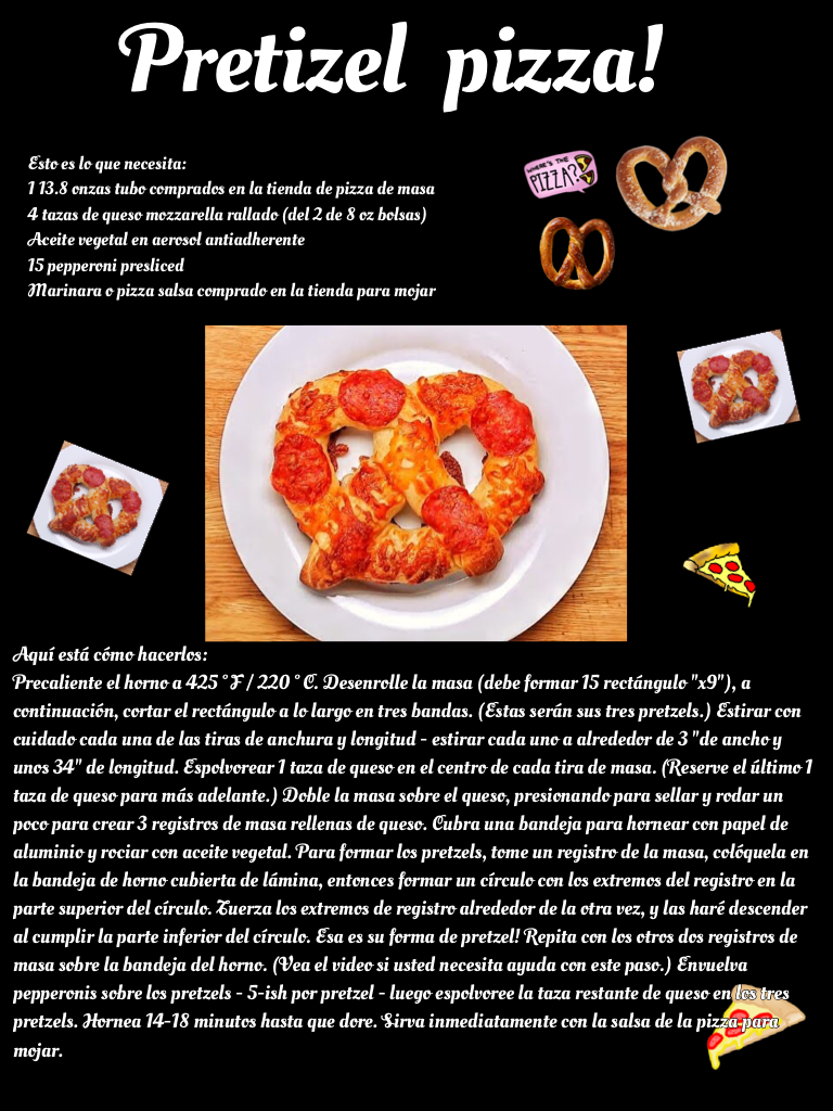 Pretizel  pizza! Recipe in spanish!