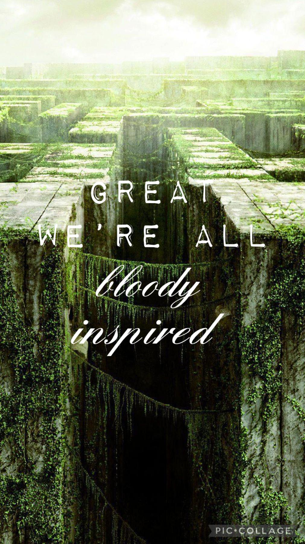 Idk if this counts as an inspirational quoted but whtever. Maze Runner. 💚🖤