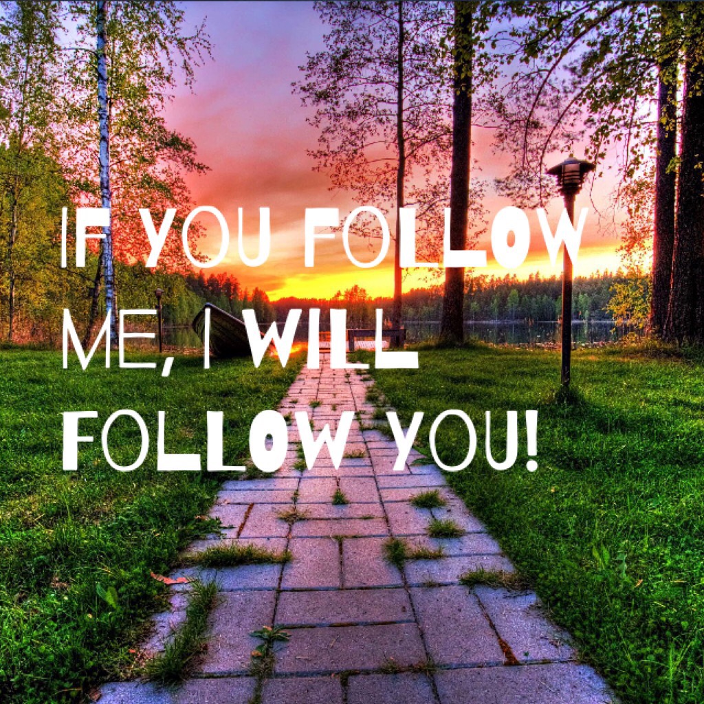 If you follow me, I will follow you!