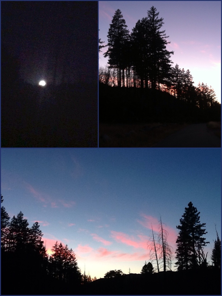 Sunset and Moonrise walk in Pine Flat yesterday.